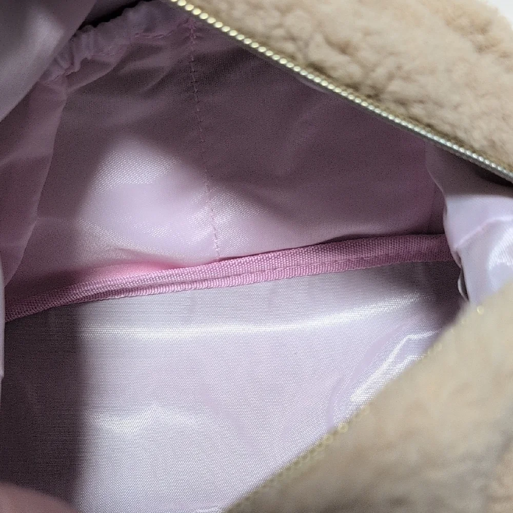 Juicy Couture Terry/Sherpa Cosmetic Travel Bag with Roll Down Top